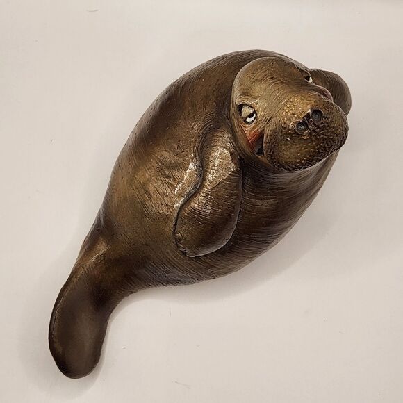 Vtg 1994 John Raya Beasties Of Thr Kingdom Sea Manatee Sculpture Signed - Picture 2 of 8